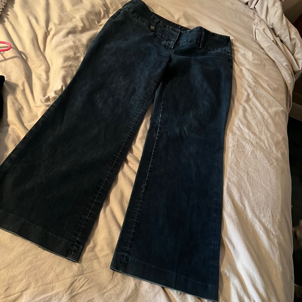 Express wide leg Editor pants in denim
